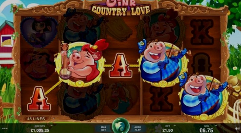 Играть Oink Country Love от Microgaming в казино 1Win