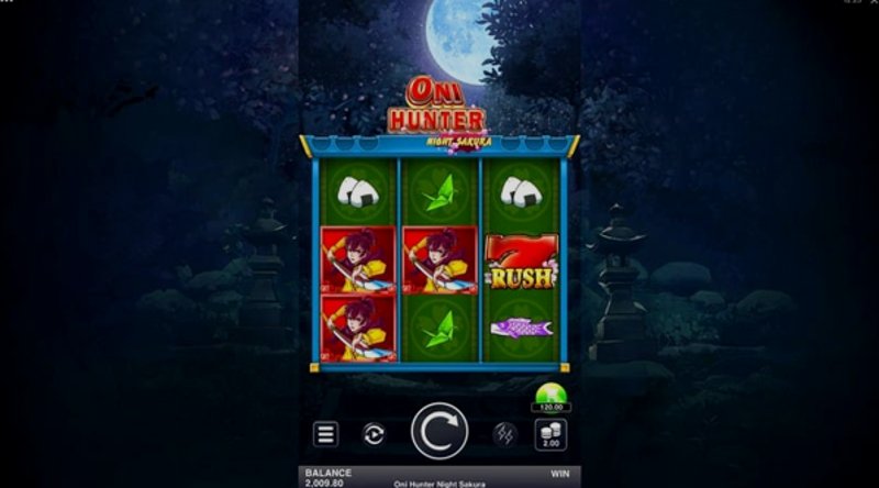 Играть Oni Hunter Night Sakura от Microgaming в казино 1Win