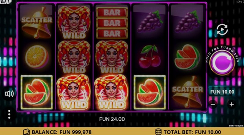 Играть Party Fruits от Leap в казино 1Win