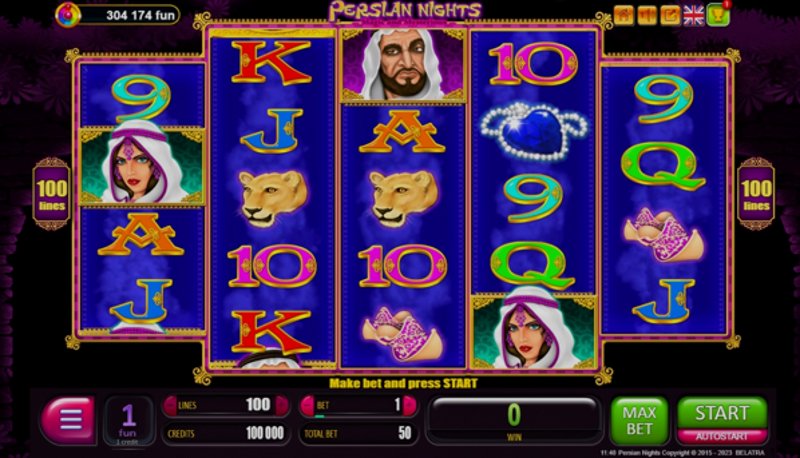 Играть Persian Nights от Belatra в казино 1Win