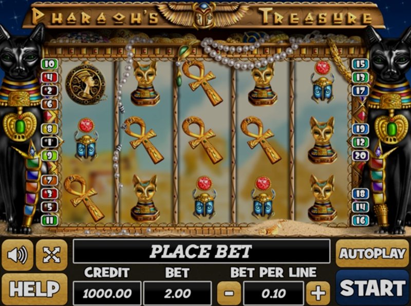 Играть Pharaohs Treasure от Play Pearls в казино 1Win