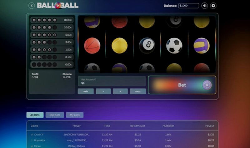 Играть Ball & Ball от Turbo Games в казино 1Win
