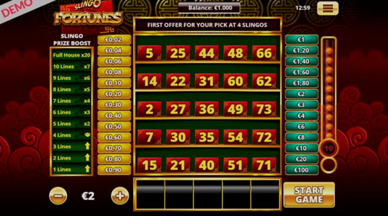 Играть Slingo Fortunes от Slingo в казино 1Win