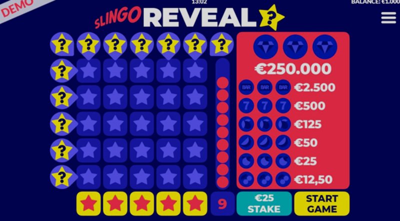 Играть Slingo Reveal от Slingo в казино 1Win