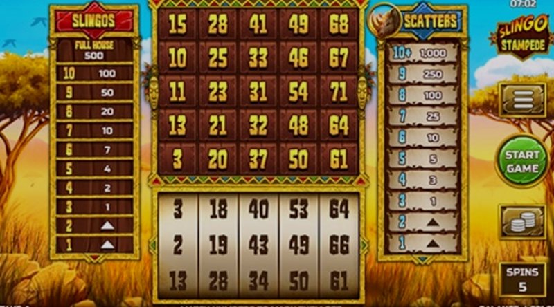 Играть Slingo Stampede от Slingo в казино 1Win
