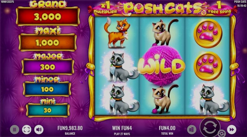 Играть Posh Cats от Platipus в казино 1Win