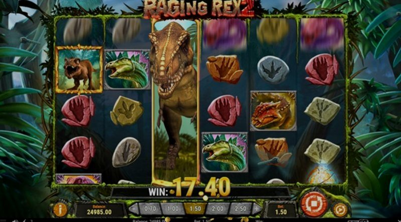 Играть Raging Rex от Playn Go в казино 1Win