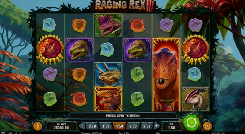 Играть Raging Rex 3 от Playn Go в казино 1Win