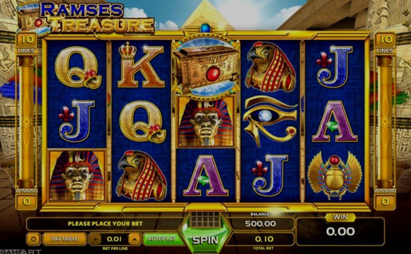 Играть Ramses Treasure от Gameart в казино 1Win