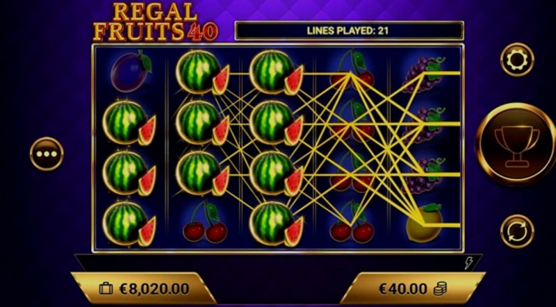 Играть Regal Fruits 40 от Amigogaming в казино 1Win