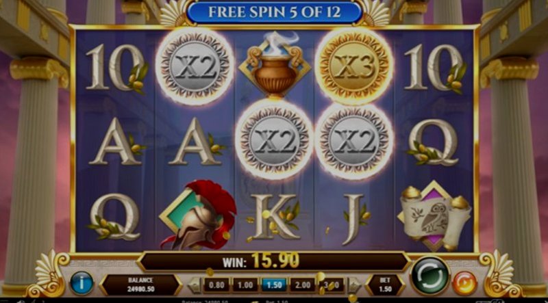 Играть Rise of Athena от Playn Go в казино 1Win