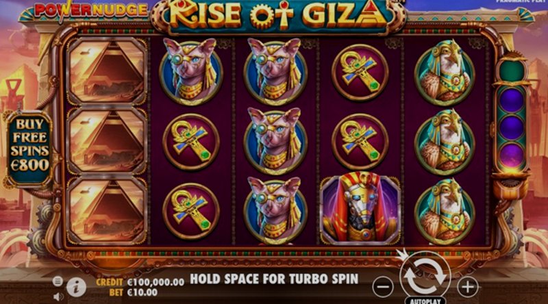 Играть Rise of Giza PowerNudge от Pragmatic в казино 1Win