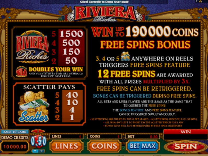 Играть Riviera Riches от Microgaming в казино 1Win