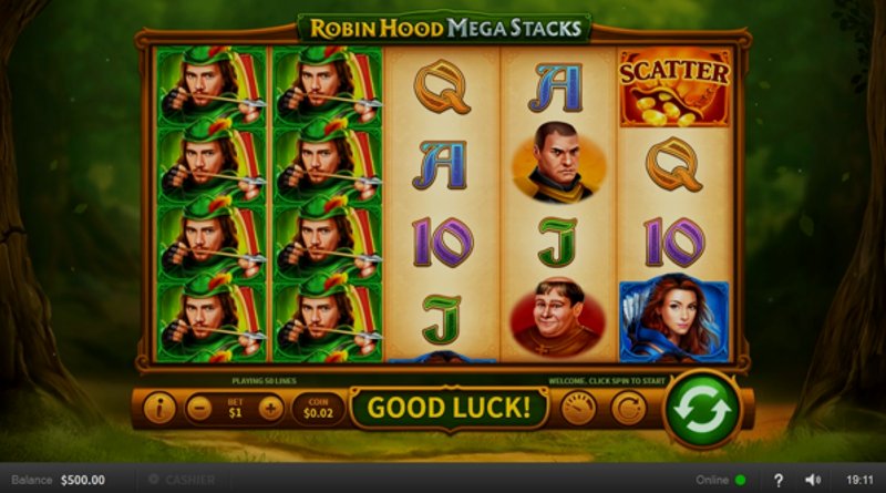 Играть Robin Hood Mega Stacks от Skywind в казино 1Win