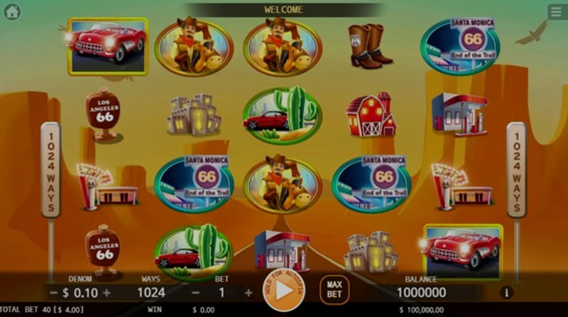 Играть Route 66 от Kagaming в казино 1Win