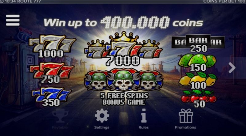 Играть Route 777 от Elk в казино 1Win
