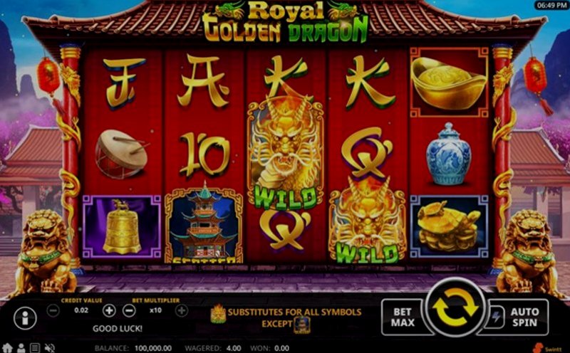 Играть Royal Golden Dragon от Swintt в казино 1Win