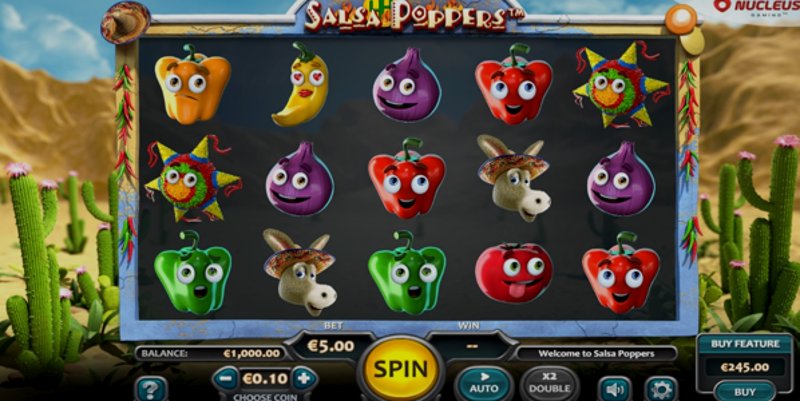 Играть Salsa Poppers от Nucleus Gaming в казино 1Win