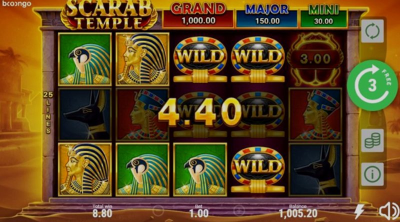 Играть Scarab Temple от Booongo в казино 1Win