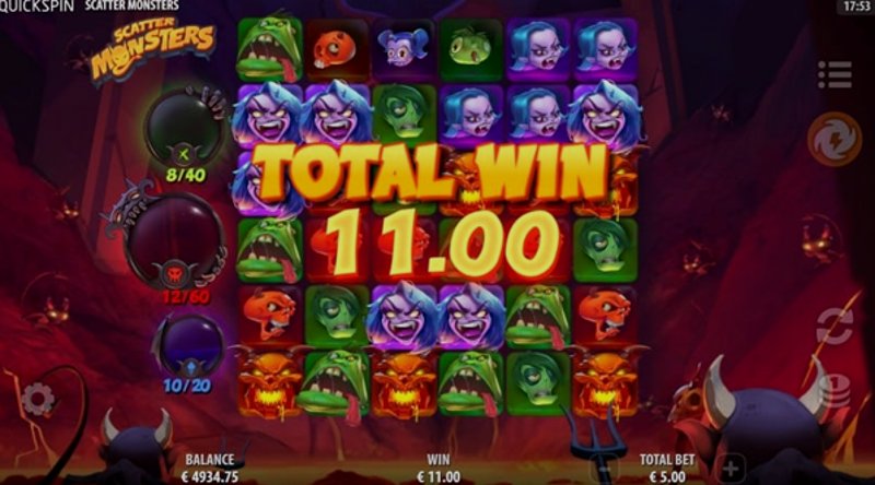 Играть Scatter Monsters от Quickspin в казино 1Win