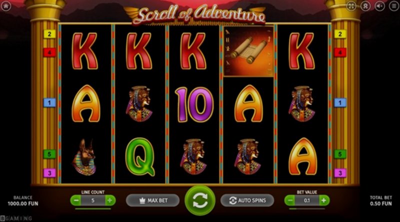 Играть Scroll of Adventure от Bgaming в казино 1Win