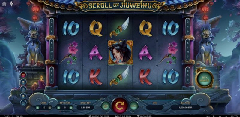 Играть Scroll of Jiuweihu от Truelab в казино 1Win