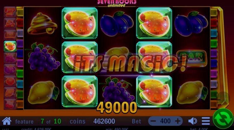 Играть Seven Books Unlimited от Swintt в казино 1Win