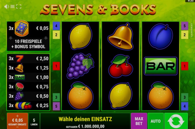 Играть Sevens & Books от Gamomat в казино 1Win