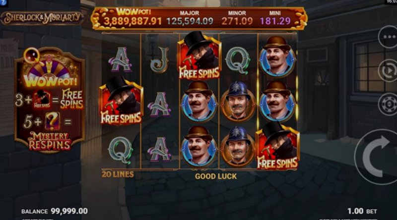 Играть Sherlock and Moriarty WOWPOT от Games Global в казино 1Win