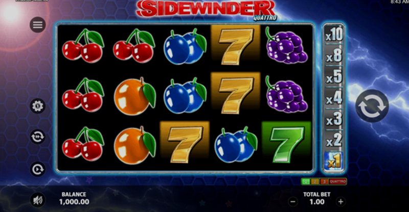 Играть Sidewinder Quattro от Stakelogic в казино 1Win