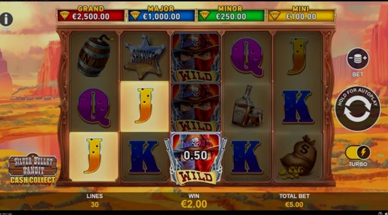 Играть Silver Bullet Bandit Cash Collect от Playtech в казино 1Win