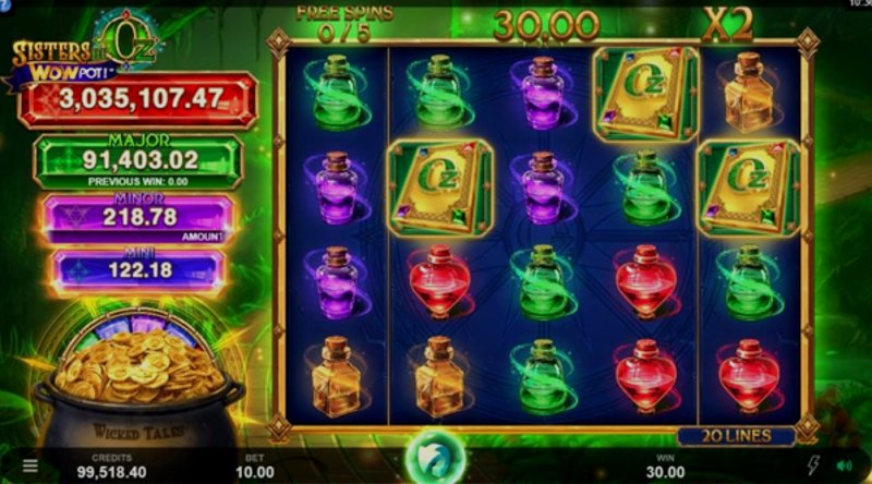 Играть Sisters of Oz WOWPOT от Games Global в казино 1Win