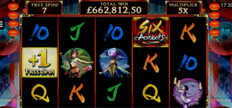 Играть Six Acrobats от Microgaming в казино 1Win