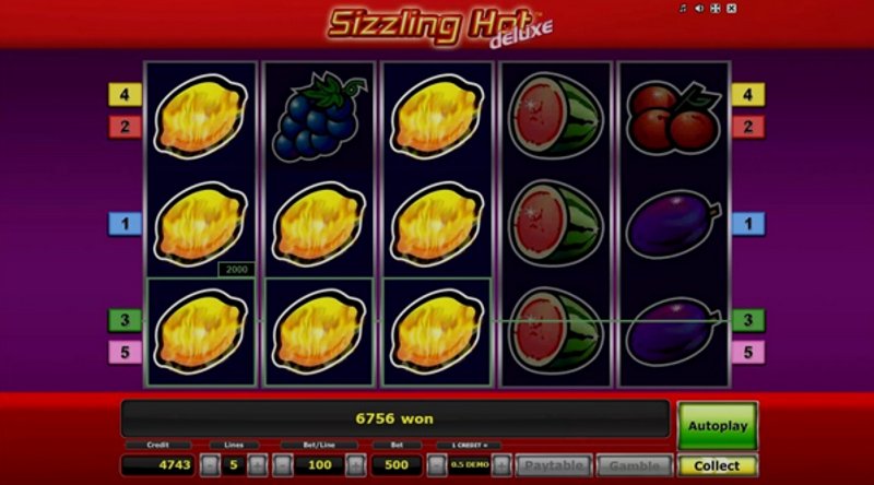 Играть Sizzling Hot deluxe от Novomatic в казино 1Win