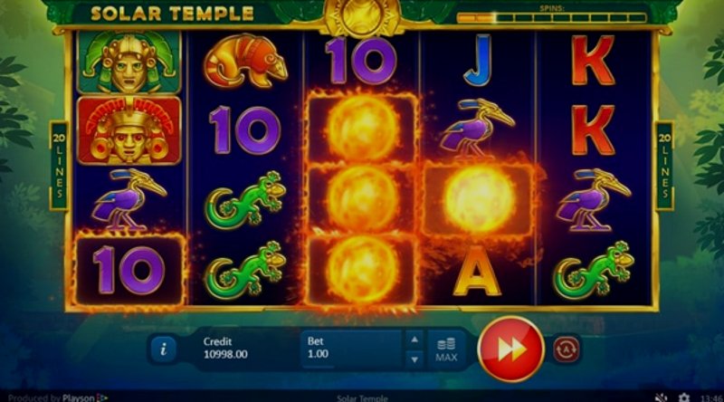 Играть Solar Temple от Playson в казино 1Win