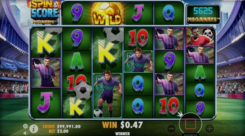 Играть Spin & Score Megaways от Pragmatic в казино 1Win