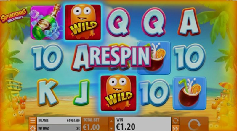 Играть Spinions Beach Party от Quickspin в казино 1Win
