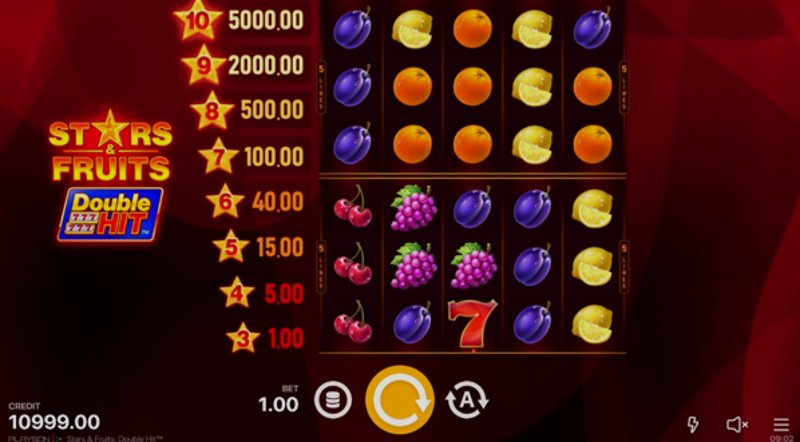 Играть Stars & Fruits: Double Hit от Playson в казино 1Win