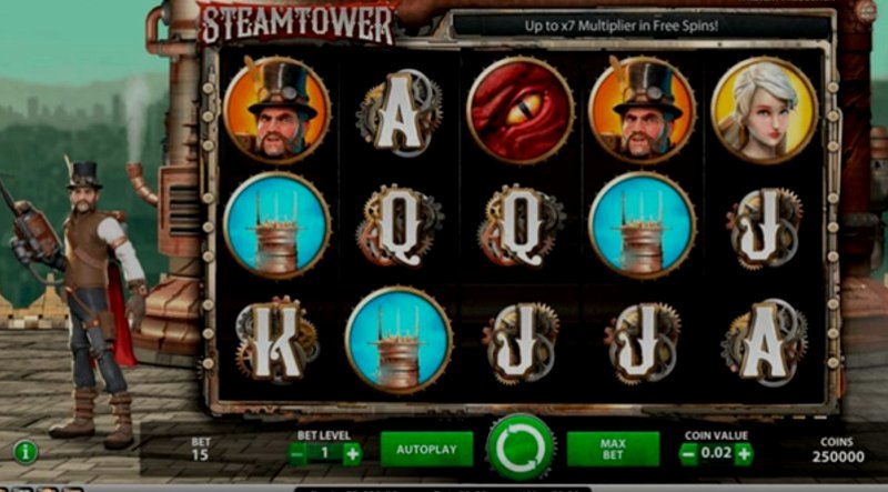 Играть Steam Tower от Netent в казино 1Win
