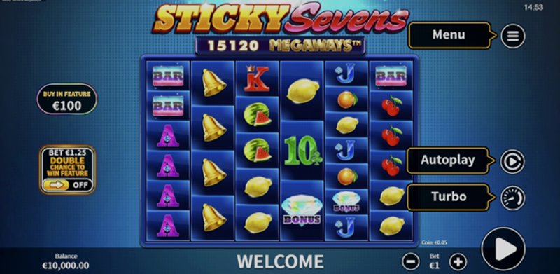 Играть Sticky Sevens Megaways от Skywind в казино 1Win