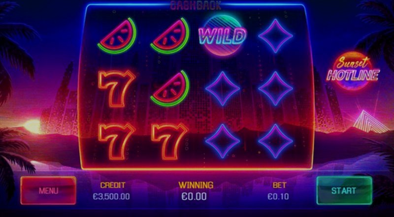 Играть Sunset Hotline от Apollo Play в казино 1Win
