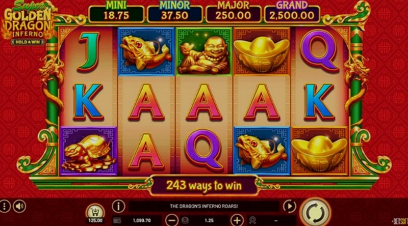 Играть Super Golden Dragon Inferno от Betsoft в казино 1Win