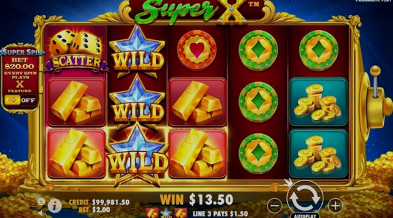 Играть Super X от Pragmatic в казино 1Win