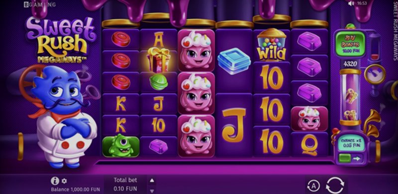 Играть Sweet Rush Megaways от Bgaming в казино 1Win