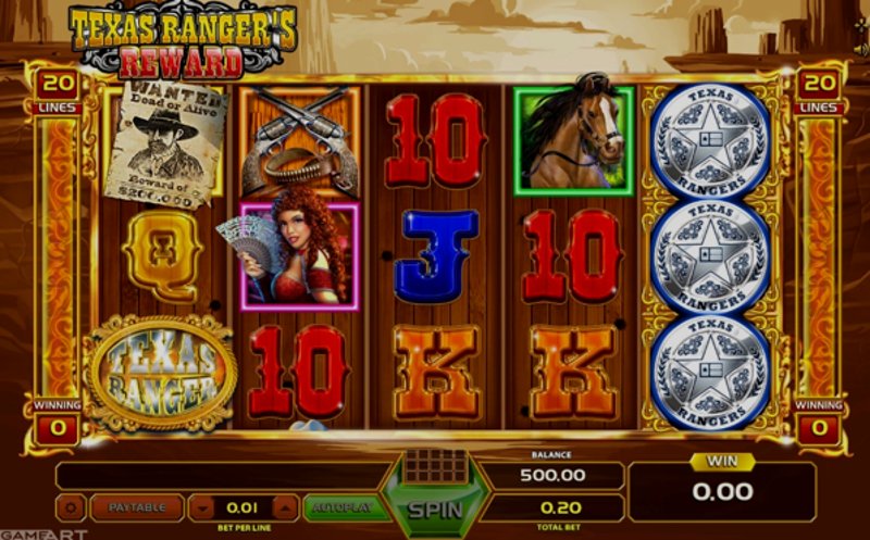 Играть Texas Rangers Reward от Gameart в казино 1Win