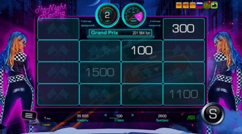 Играть The Night Racing от Belatra в казино 1Win
