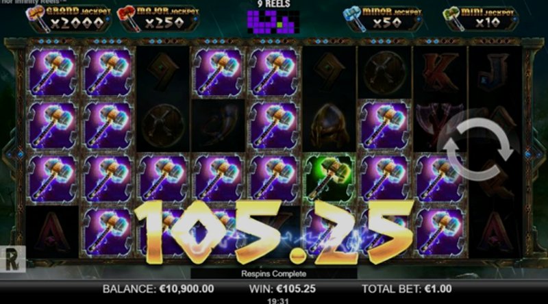 Играть Thor Infinity Reels от Yggdrasil в казино 1Win