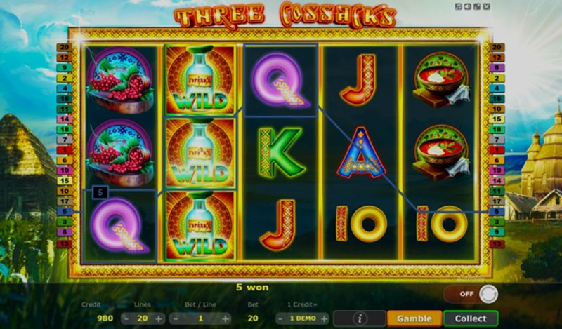 Играть Three Cossacks от 5 Men Gaming в казино 1Win