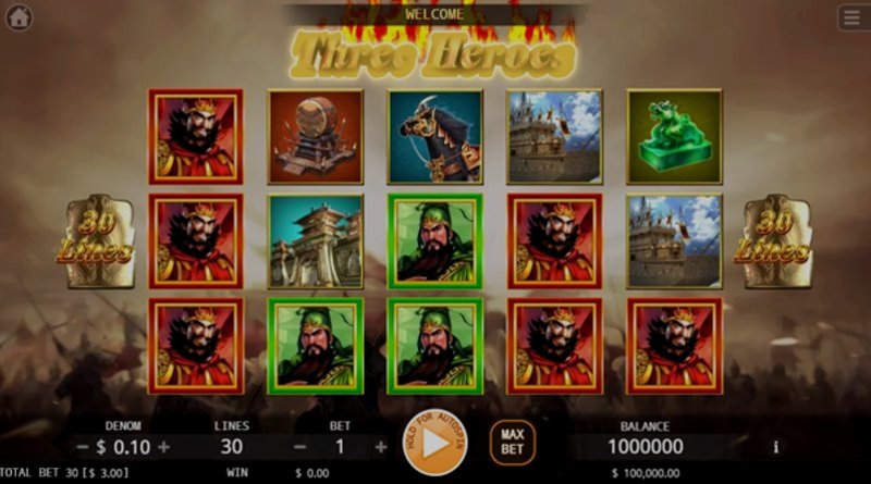 Играть Three Heroes от Kagaming в казино 1Win