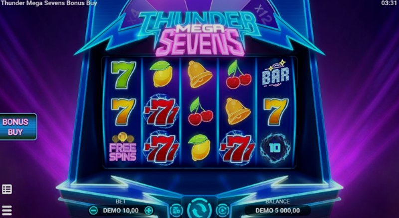 Играть Thunder Mega Sevens от Evoplay в казино 1Win